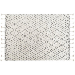 Beliani Rug Agadir Off-White 160 X 230 Cm Cotton - thumbnail 1