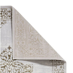 Gold Silver Rug, Traditional Bordered Rug, 11mm Thick Abstract Rug, Gold Silver Rug For Dining Room-80Cm X 150Cm - thumbnail 4