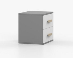 Arte Natural Grey And White Bedside Table H510mm W550mm D440mm - Oak Sonoma Handles For Warm Bedrooms - thumbnail 3