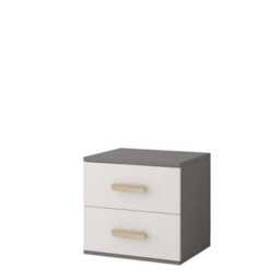 Arte Natural Grey And White Bedside Table H510mm W550mm D440mm - Oak Sonoma Handles For Warm Bedrooms - thumbnail 1