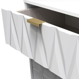 Pesaro Ready Assembled Matt White Oak Effect 3 Drawer Sideboard (H)740mm (W)575mm (D)395mm - thumbnail 6
