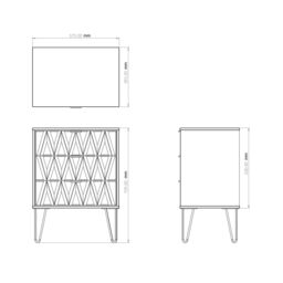Pesaro Ready Assembled Matt White Oak Effect 3 Drawer Sideboard (H)740mm (W)575mm (D)395mm - thumbnail 4
