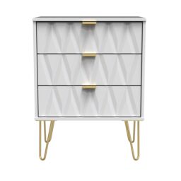 Pesaro Ready Assembled Matt White Oak Effect 3 Drawer Sideboard (H)740mm (W)575mm (D)395mm - thumbnail 2