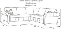 Gamzo Outlet Corner Sofa Full Back Leather Couch With Strong Wooden Frame And Padded Curved Arms - thumbnail 6