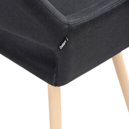 Beliani Set Of 2 Dining Chairs Chicago Fabric Black - thumbnail 8