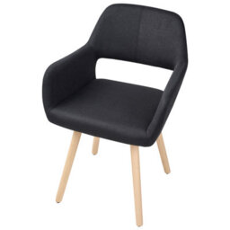 Beliani Set Of 2 Dining Chairs Chicago Fabric Black - thumbnail 7