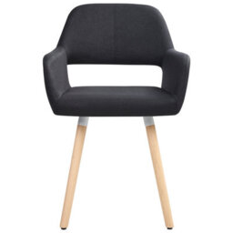 Beliani Set Of 2 Dining Chairs Chicago Fabric Black - thumbnail 6