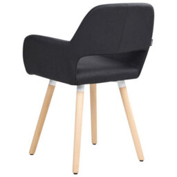Beliani Set Of 2 Dining Chairs Chicago Fabric Black - thumbnail 5