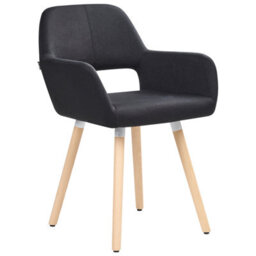 Beliani Set Of 2 Dining Chairs Chicago Fabric Black - thumbnail 4