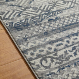 Modern Striped Easy To Clean Grey Contemporary Rug For Dining Room-200Cm X 285Cm - thumbnail 2