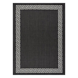 RugsX Carpet Sisal Flat 49373690 Greek Black Cream 80X150 Cm - thumbnail 2