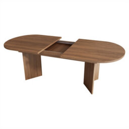 Abrihome Extendable Dining Table With Rounded Corners, Seats 6-8, Thickened Tabletop, 160/200X90Cm, Walnut - thumbnail 5