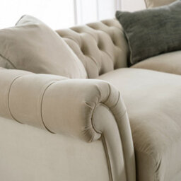 Sofas Express Tulip Beige Putty Velvet  3 Seater Sofa - thumbnail 5