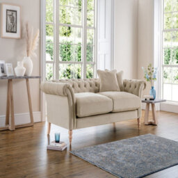 Sofas Express Tulip Beige Putty Velvet  3 Seater Sofa - thumbnail 3