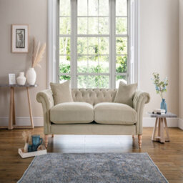 Sofas Express Tulip Beige Putty Velvet  3 Seater Sofa - thumbnail 4