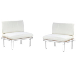 Beliani Outdoor Cushion Cover Set Frascati Off-White - thumbnail 1