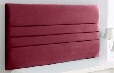 "Adore Designs Zona Plush Velvet 4Ft6 Double 20"" Headboard -  Burgundy"