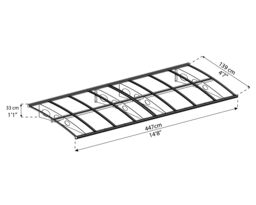 Canopia By Palram Herald 4460 Grey Door Canopy, (H)33Cm (W)447Cm (D)13.9Cm - thumbnail 3