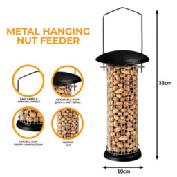 Crystals Set Of 3 Metal Bird Feeders Easy Fill Hanging Nut & Seed Feeders For Wild Birds Medium - thumbnail 2