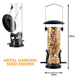 Crystals Set Of 3 Metal Bird Feeders Easy Fill Hanging Nut & Seed Feeders For Wild Birds Medium - thumbnail 3