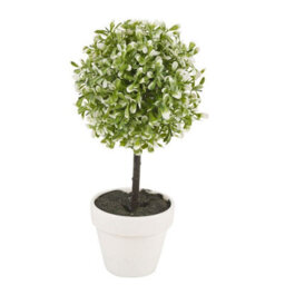 Urbn-Living Urbnliving 27Cm Height 2Pcs Decorative Artificial Outdoor Ball Colour Green Plant Tree Medium Pot - thumbnail 2