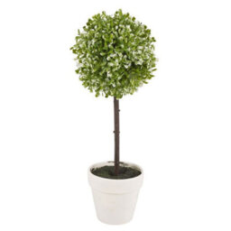 Urbn-Living Urbnliving 27Cm Height 2Pcs Decorative Artificial Outdoor Ball Colour Green Plant Tree Medium Pot - thumbnail 3