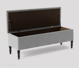 90Cm Swiss Chesterfield Ottoman Storage Bench- Plush Velvet Shoe Bench - Silver Upholstery Footstool With Storage - thumbnail 2
