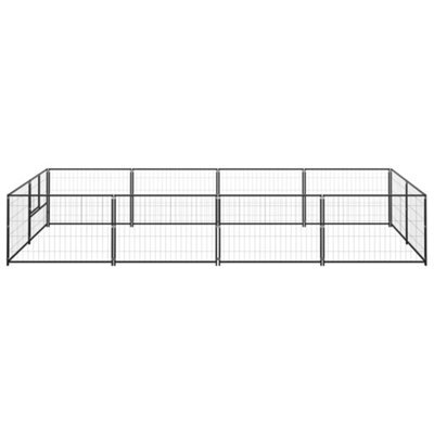 Berkfield Durable Dog Kennel Black 8 M2 Steel - image 1