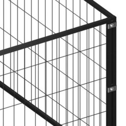 Berkfield Durable Dog Kennel Black 8 M2 Steel - thumbnail 4