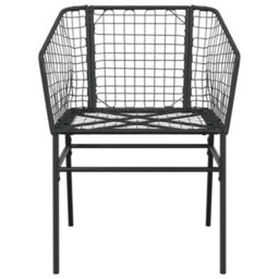 Berkfield 7 Piece Garden Dining Set Black Poly Rattan Glass - thumbnail 6