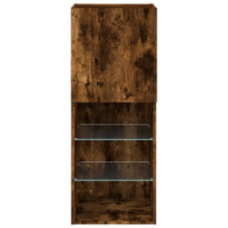 Berkfield Durable Tv Cabinet With Led Lights Smoked Oak 40.5X30X102 Cm - thumbnail 9