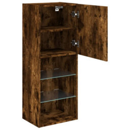 Berkfield Durable Tv Cabinet With Led Lights Smoked Oak 40.5X30X102 Cm - thumbnail 8