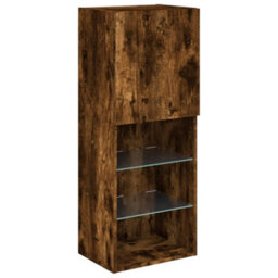 Berkfield Durable Tv Cabinet With Led Lights Smoked Oak 40.5X30X102 Cm - thumbnail 7