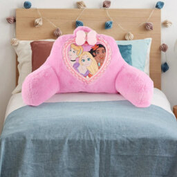 Disney Character Faux Fur Bed Rest, Princess Cushion Soft Plush Character Pillow With Carry Handle, Kids Bedroom & Lounge Support - thumbnail 1