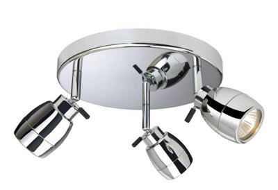 Luminosa Lighting Luminosa Marine 3 Light Flush Bathroom Ceiling Light Chrome Ip44, Gu10
