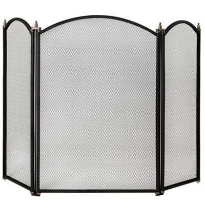 Lassic Fire Vida Selby 3 Panel Black Fire Guard Fireplace Cover - image 1