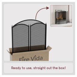Lassic Fire Vida Selby 3 Panel Black  Fire Guard Fireplace Cover - thumbnail 8