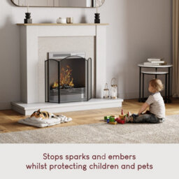 Lassic Fire Vida Selby 3 Panel Black  Fire Guard Fireplace Cover - thumbnail 7