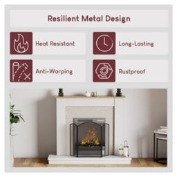 Lassic Fire Vida Selby 3 Panel Black  Fire Guard Fireplace Cover - thumbnail 6
