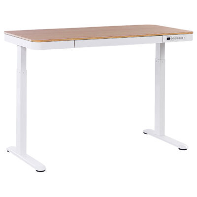 Beliani Electric Adjustable Standing Desk Kenly Brown/ White 120 Cm 60 Cm With Usb Port - image 1