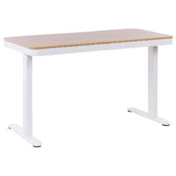Beliani Electric Adjustable Standing Desk Kenly Brown/ White 120 Cm 60 Cm With Usb Port - thumbnail 6