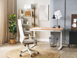 Beliani Electric Adjustable Standing Desk Kenly Brown/ White 120 Cm 60 Cm With Usb Port - thumbnail 2