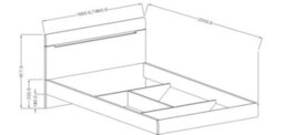 Arte Hektor 31 Bed 160Cm H920mm W1660mm D2050mm - White Gloss Front And White Matt Carcass - thumbnail 2