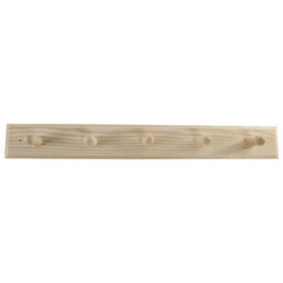Woodeedoo Set Of 3 Wooden Coat Hooks 5 Pegs Each Mounted On Door Or Wall Natural Pine Unpainted Storage 46 X 6 X 5.5 Cm Per Unit - thumbnail 4