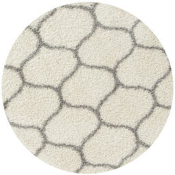 The Rugs Moroccan Shaggy Rugs And Runners Soft Fluffy Trellis Design High Pile Ivory And Grey Living Room Kitchen Hallway 600 - thumbnail 1