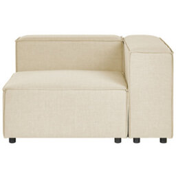 Beliani Modular Corner Sofa 2 Seater Aprica Faux Linen Beige Right Hand - thumbnail 9