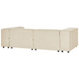 Beliani Modular Corner Sofa 2 Seater Aprica Faux Linen Beige Right Hand - thumbnail 5