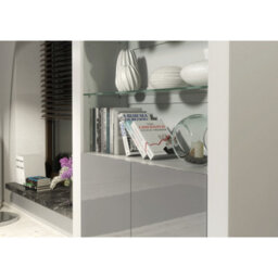 Creative Furniture Spectrum Display Cabinet 170Cm - White & Grey Gloss Doors - thumbnail 4