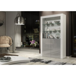 Creative Furniture Spectrum Display Cabinet 170Cm - White & Grey Gloss Doors - thumbnail 6