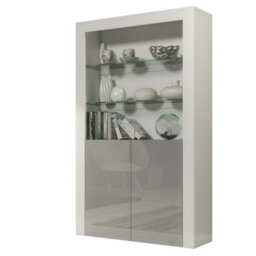 Creative Furniture Spectrum Display Cabinet 170Cm - White & Grey Gloss Doors - thumbnail 7